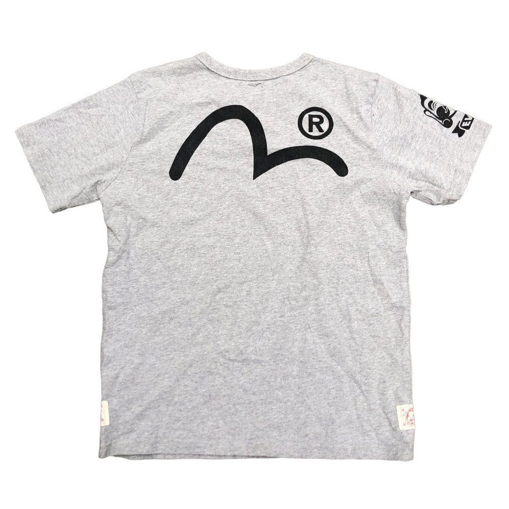 RARE Evisu Shirt Big Logo Gray Large